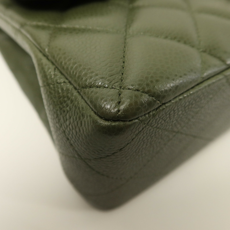 CHANEL 牛皮皮革Large Classic鏈帶肩背袋-11