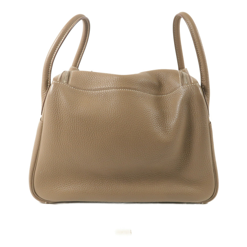 HERMES Clemence皮革Lindy 30肩背袋Etoupe-2