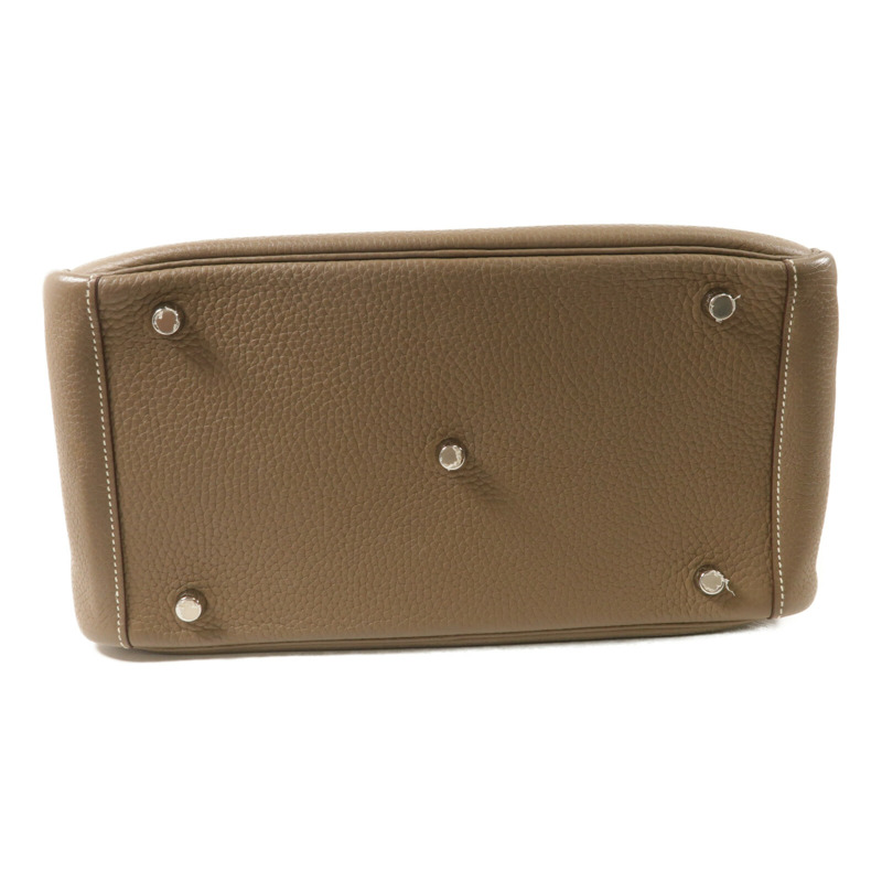 HERMES Clemence皮革Lindy 30肩背袋Etoupe-3