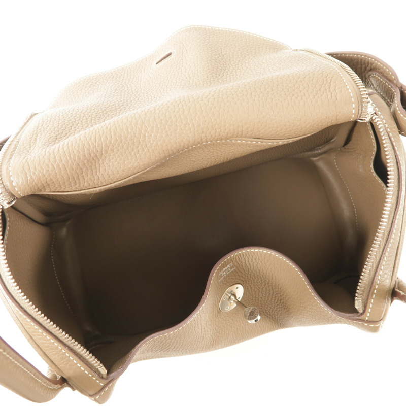 HERMES Clemence皮革Lindy 30肩背袋Etoupe-4