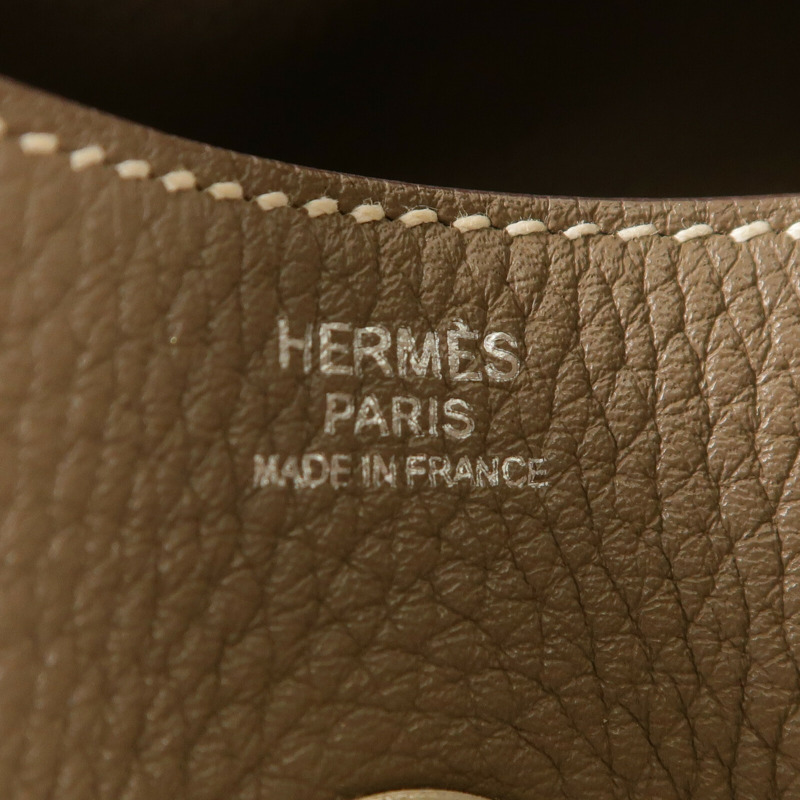 HERMES Clemence皮革Lindy 30肩背袋Etoupe-5