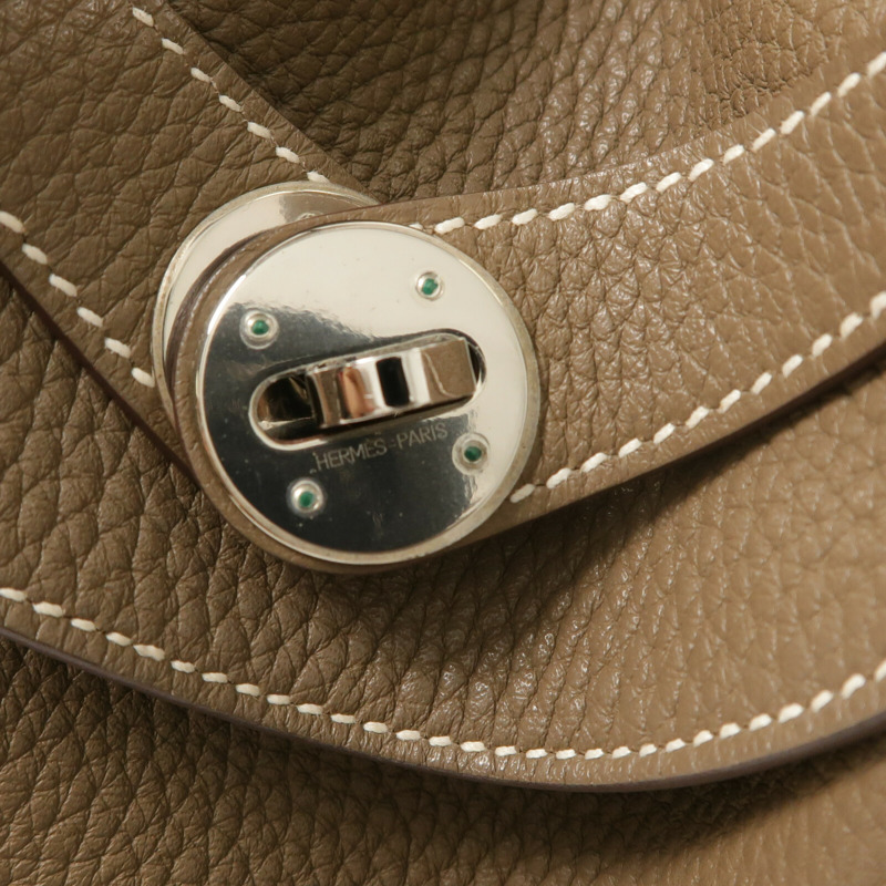 HERMES Clemence皮革Lindy 30肩背袋Etoupe-7