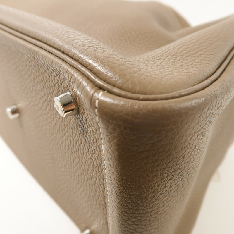 HERMES Clemence皮革Lindy 30肩背袋Etoupe-13