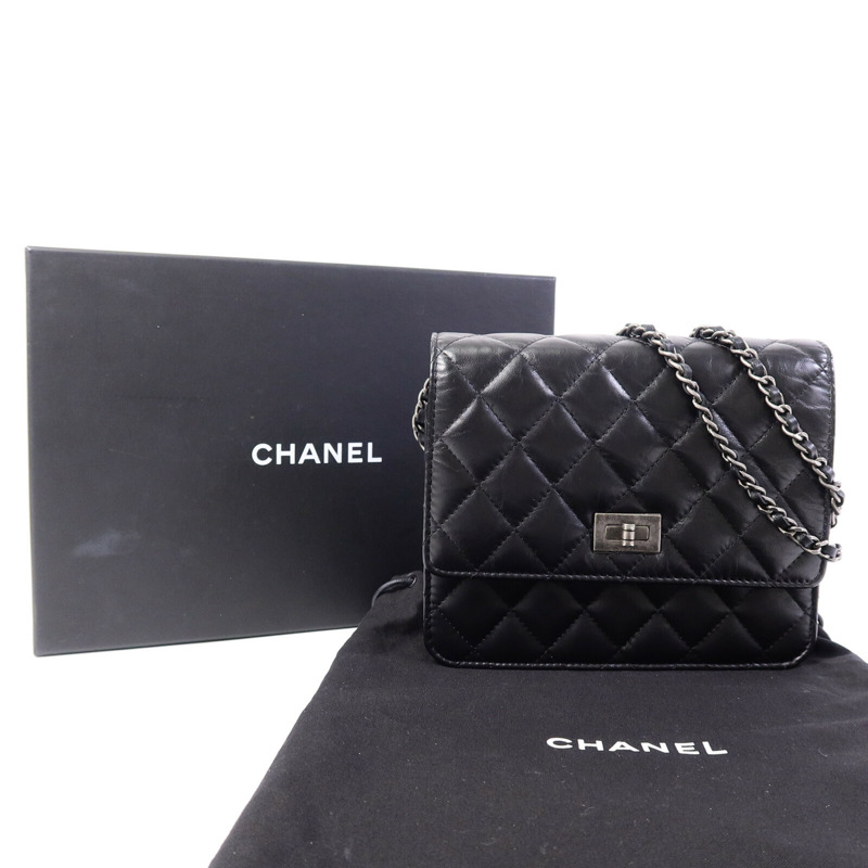 CHANEL 牛皮皮革2.55 Reissue鏈帶肩背袋-9