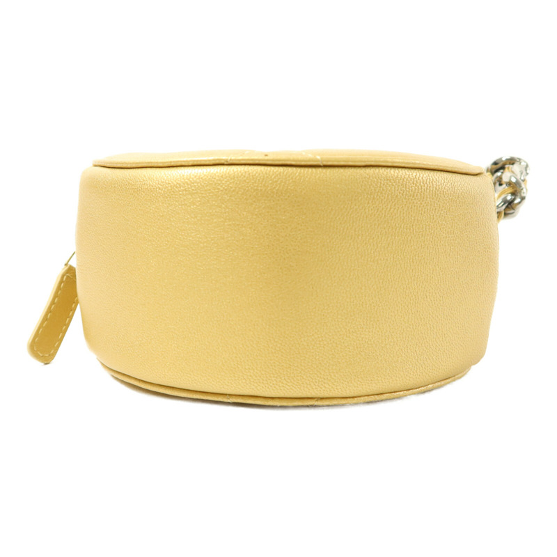 CHANEL 羊皮皮革C19 Round Clutch鏈帶手挽肩背兩用袋-3