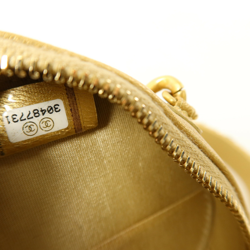 CHANEL 羊皮皮革C19 Round Clutch鏈帶手挽肩背兩用袋-7