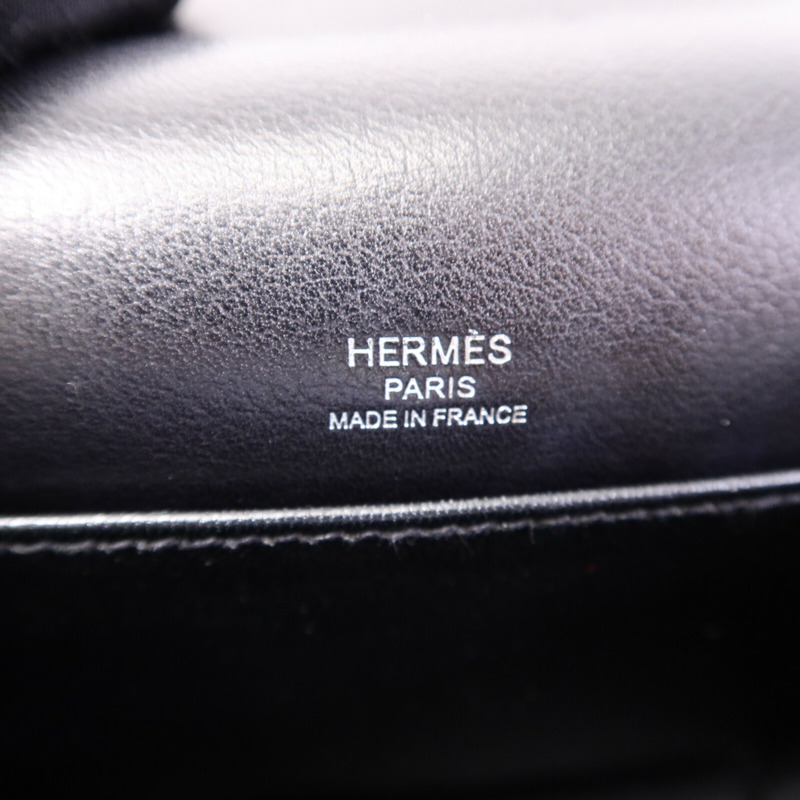 HERMES Evergrain皮革Mini Roulis肩背袋Noir-5