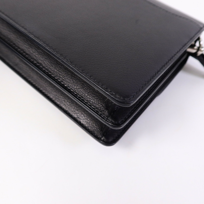 HERMES Evergrain皮革Mini Roulis肩背袋Noir-11