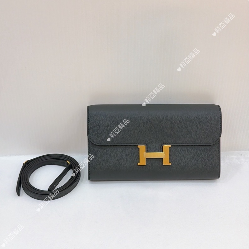 莉亞精品♡ Hermes 康康Togo 海洋藍 w刻 二手美包-2