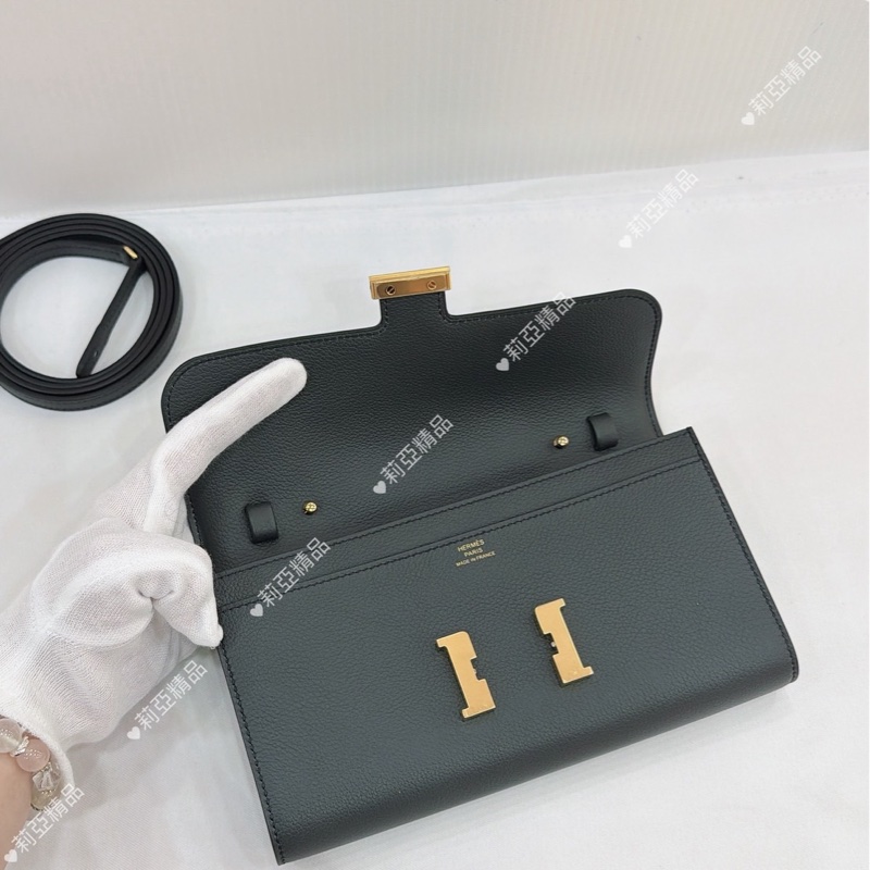 莉亞精品♡ Hermes 康康Togo 海洋藍 w刻 二手美包-13