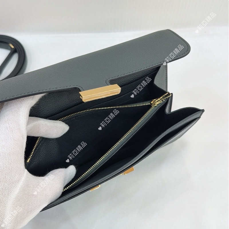 莉亞精品♡ Hermes 康康Togo 海洋藍 w刻 二手美包-17