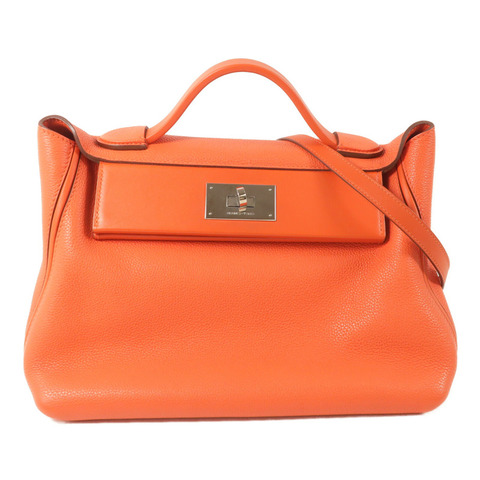 HERMES Clemence皮革24/24 29cm手挽肩背兩用袋Capucine