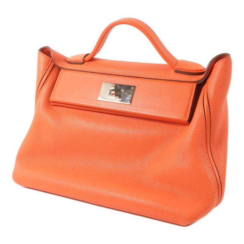 HERMES Clemence皮革24/24 29cm手挽肩背兩用袋Capucine-1