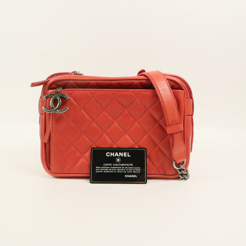 CHANEL 牛皮皮革Chain Shoulder鏈帶肩背袋-11