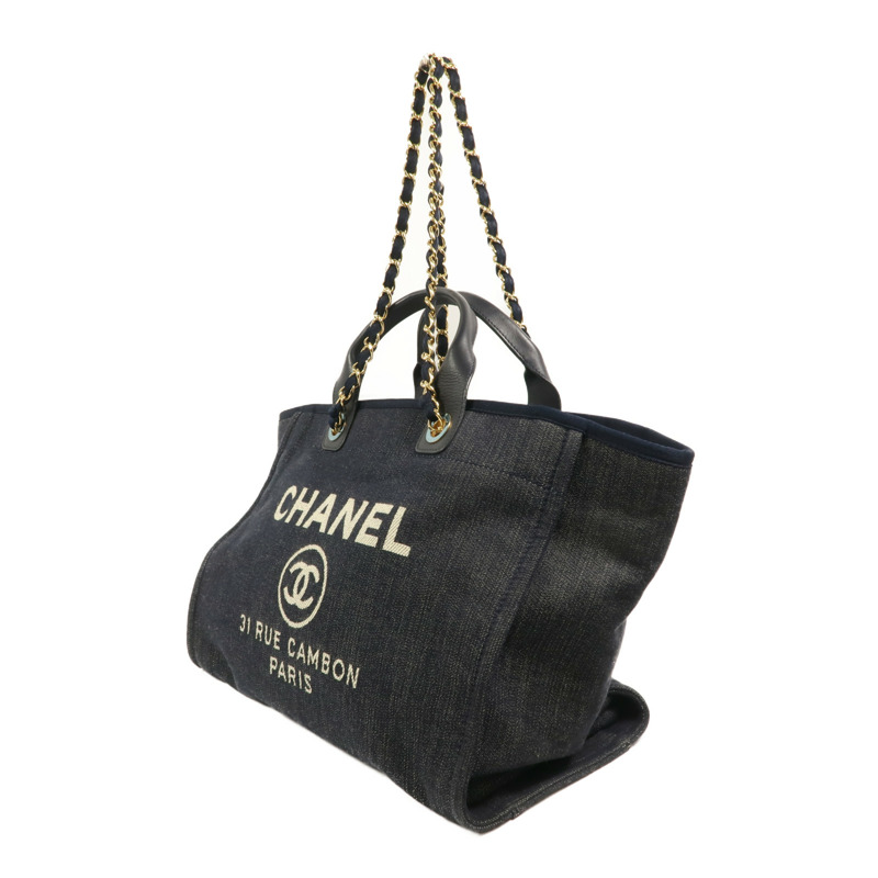 CHANEL 帆布Deauville Tote Bag手挽肩背兩用袋-2