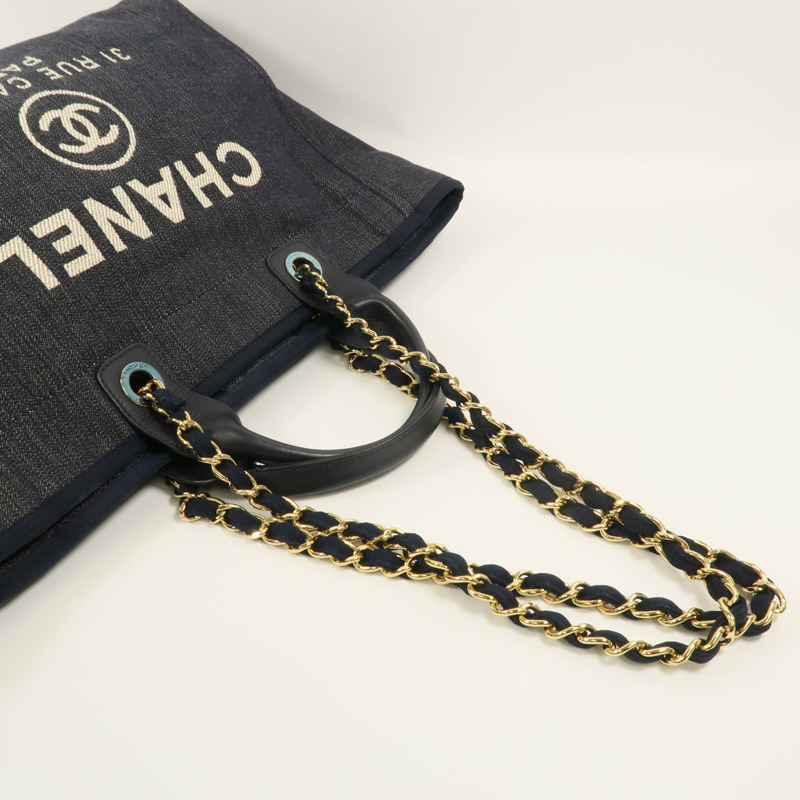 CHANEL 帆布Deauville Tote Bag手挽肩背兩用袋-7