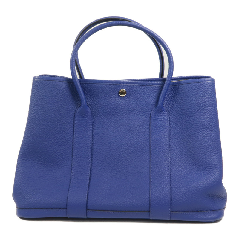 HERMES Negonda皮革Garden Party PM手挽袋Blue Electric-1