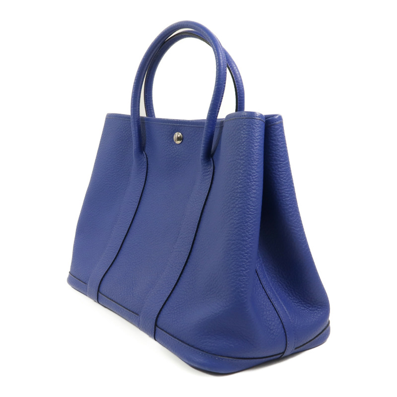 HERMES Negonda皮革Garden Party PM手挽袋Blue Electric-2