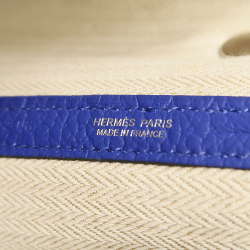 HERMES Negonda皮革Garden Party PM手挽袋Blue Electric-5