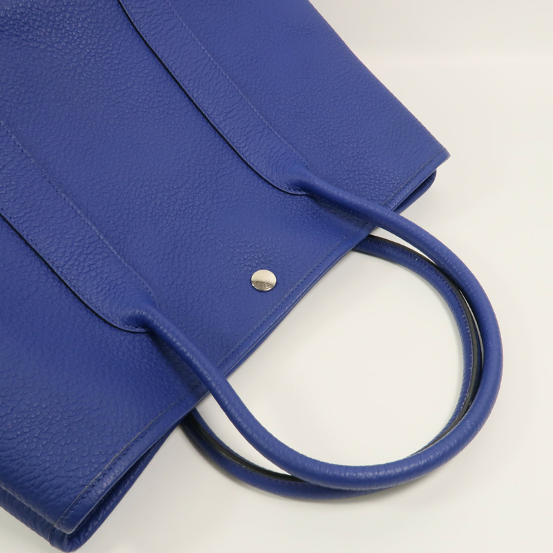 HERMES Negonda皮革Garden Party PM手挽袋Blue Electric-7