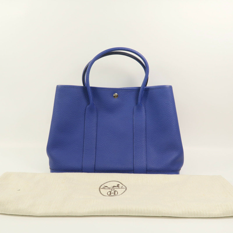 HERMES Negonda皮革Garden Party PM手挽袋Blue Electric-8