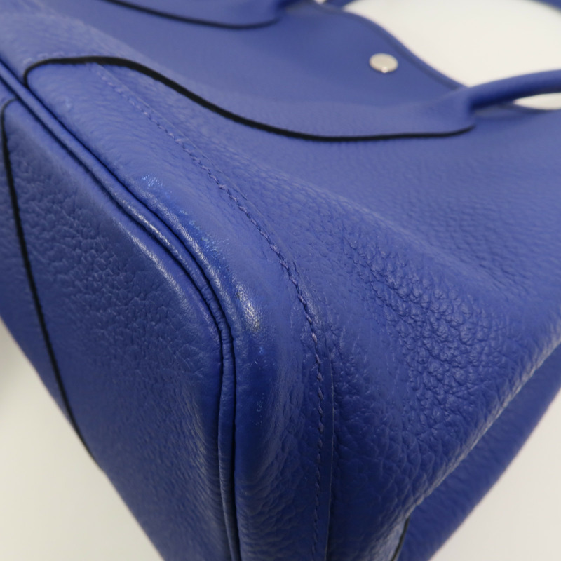 HERMES Negonda皮革Garden Party PM手挽袋Blue Electric-9