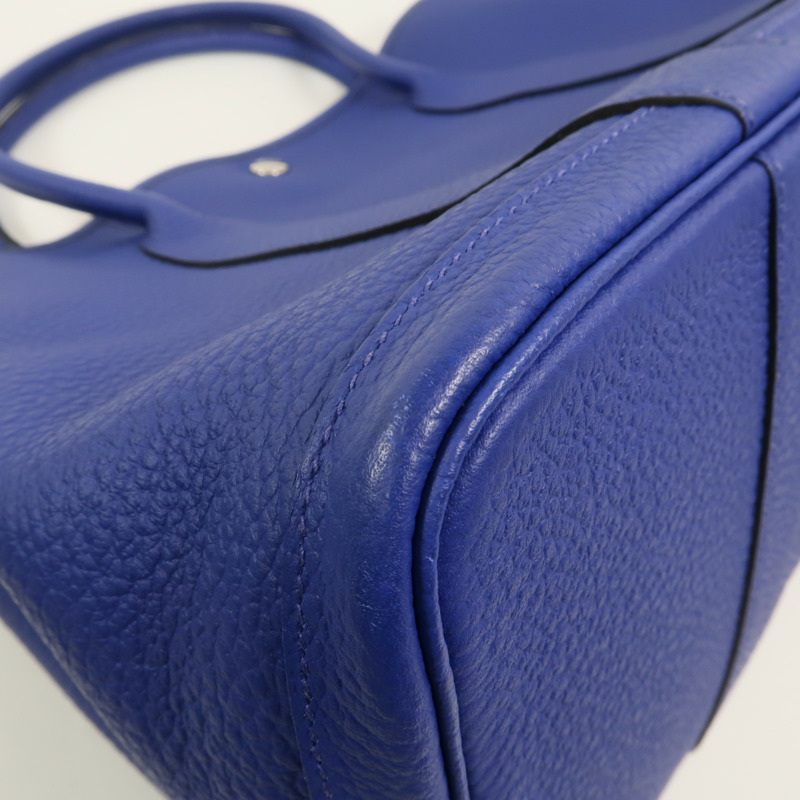 HERMES Negonda皮革Garden Party PM手挽袋Blue Electric-10