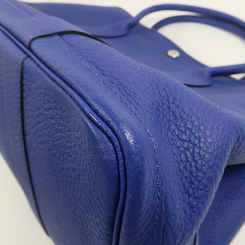 HERMES Negonda皮革Garden Party PM手挽袋Blue Electric-11