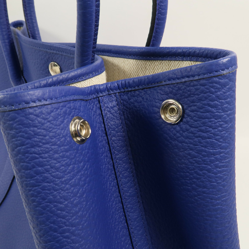 HERMES Negonda皮革Garden Party PM手挽袋Blue Electric-13