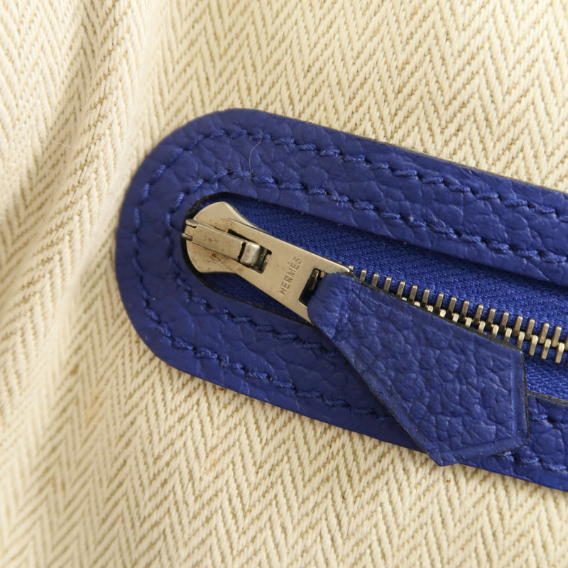 HERMES Negonda皮革Garden Party PM手挽袋Blue Electric-14