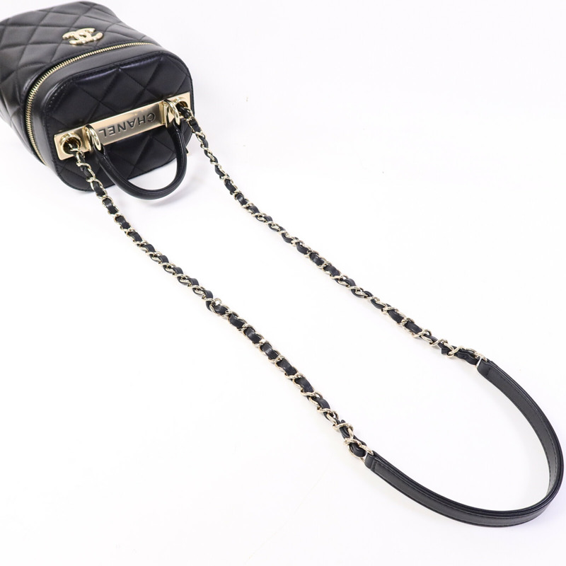 CHANEL 羊皮皮革Trendy CC Vanity Case手挽肩背兩用袋-8