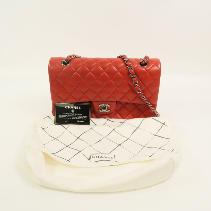 CHANEL 羊皮皮革Classic 25鏈帶肩背袋-11