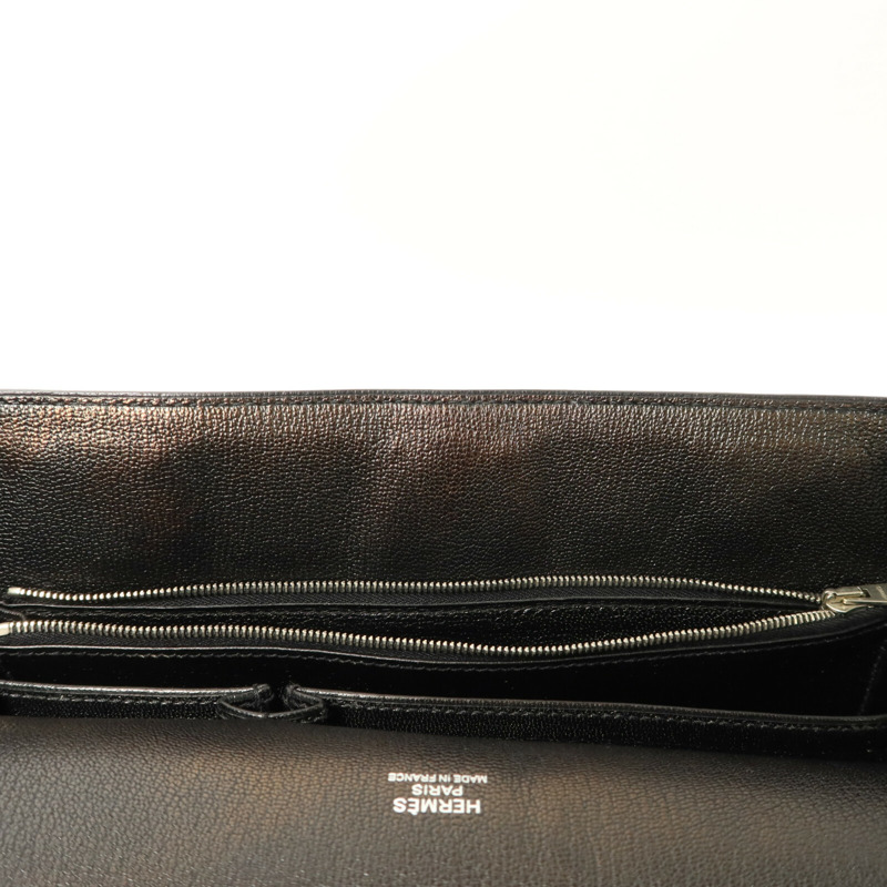 HERMES Togo皮革/Swift皮革Jypsiere 31肩背袋Noir-6