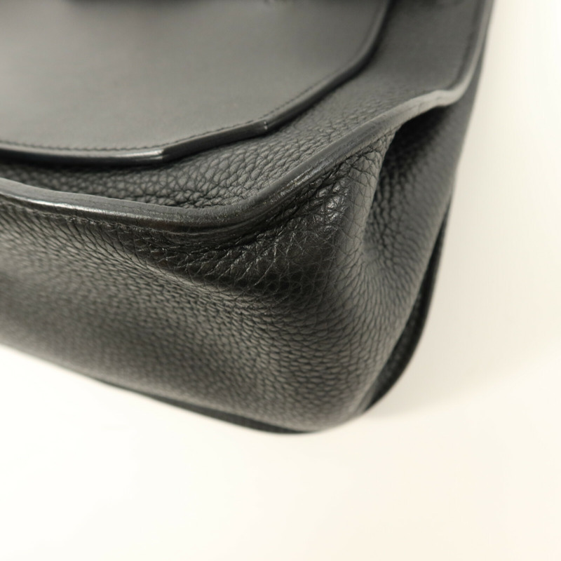 HERMES Togo皮革/Swift皮革Jypsiere 31肩背袋Noir-12