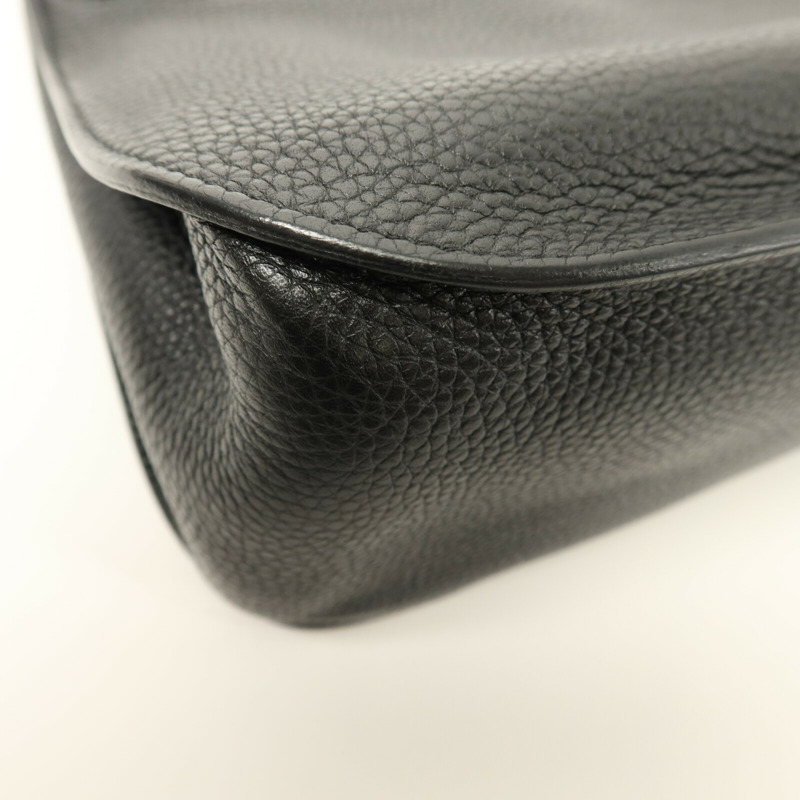 HERMES Togo皮革/Swift皮革Jypsiere 31肩背袋Noir-13