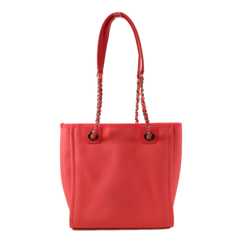 CHANEL 帆布Deauville PM Tote Bag鏈帶肩背袋-1