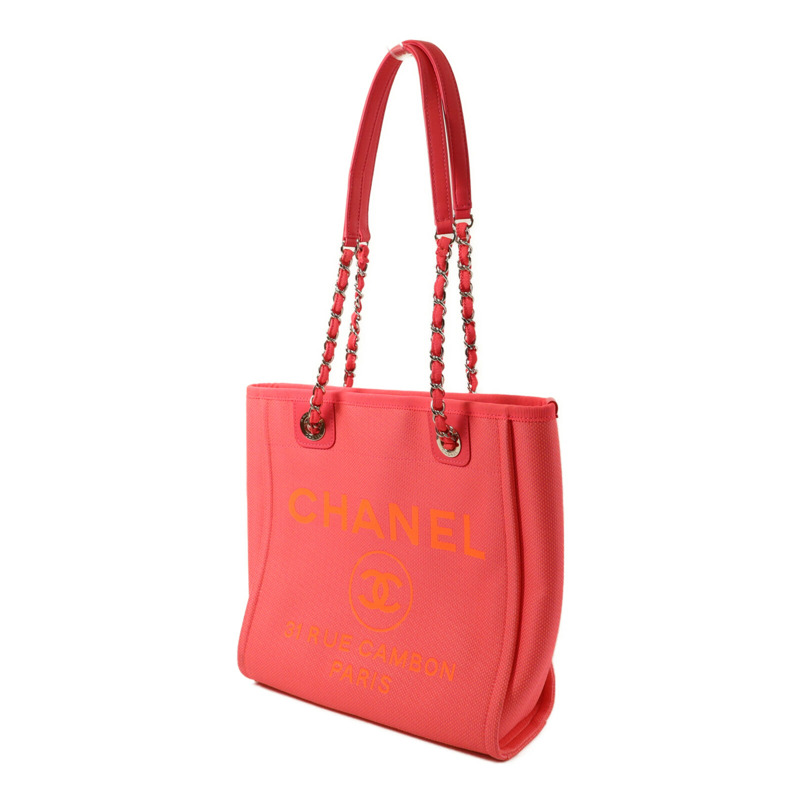CHANEL 帆布Deauville PM Tote Bag鏈帶肩背袋-2