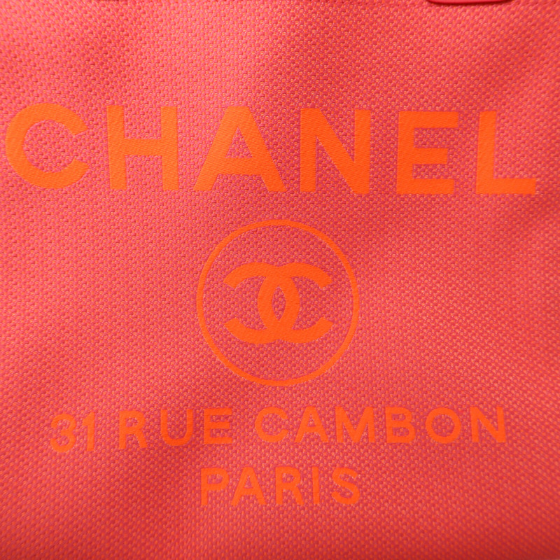 CHANEL 帆布Deauville PM Tote Bag鏈帶肩背袋-5