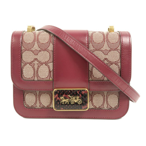 COACH 牛皮皮革/帆布Alie Shoulder Bag 18肩背袋