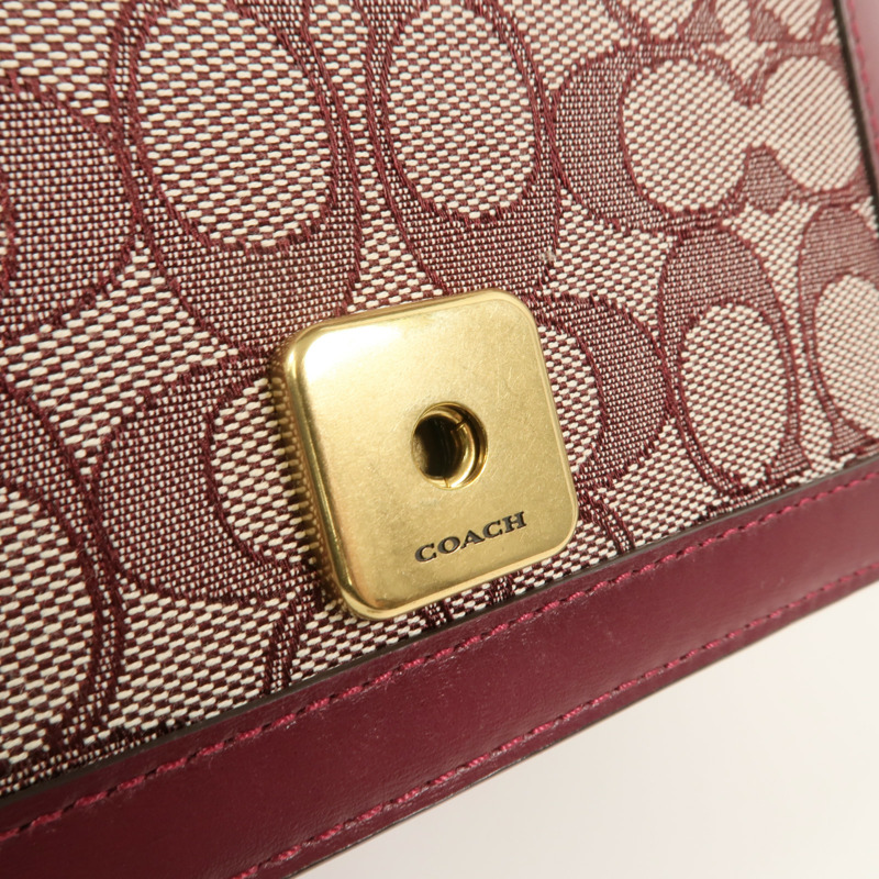 COACH 牛皮皮革/帆布Alie Shoulder Bag 18肩背袋-9