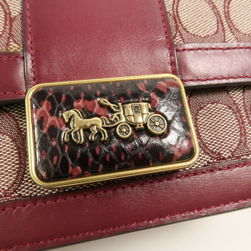 COACH 牛皮皮革/帆布Alie Shoulder Bag 18肩背袋-10