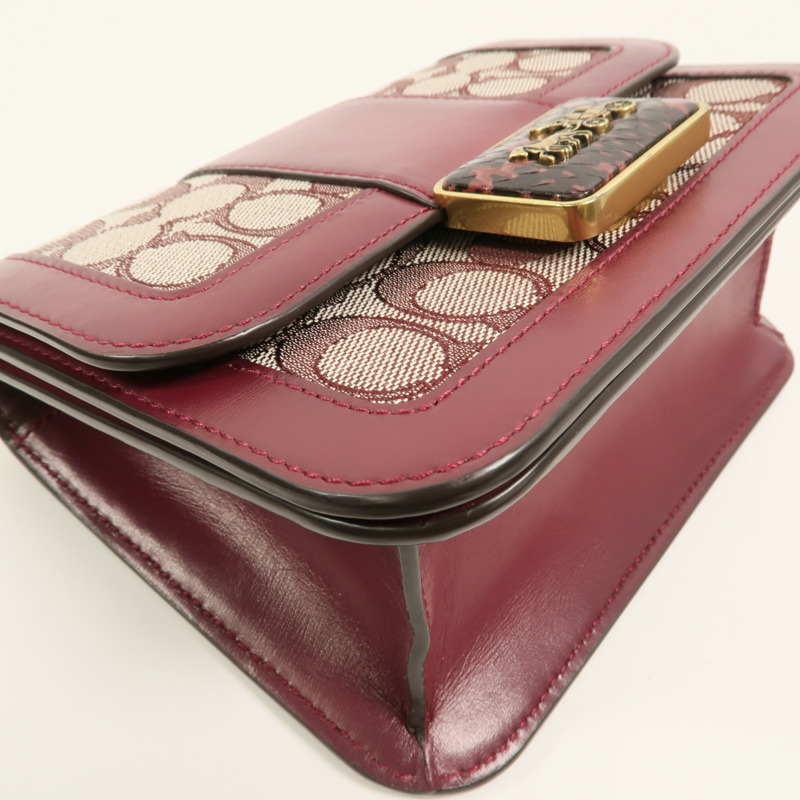 COACH 牛皮皮革/帆布Alie Shoulder Bag 18肩背袋-12