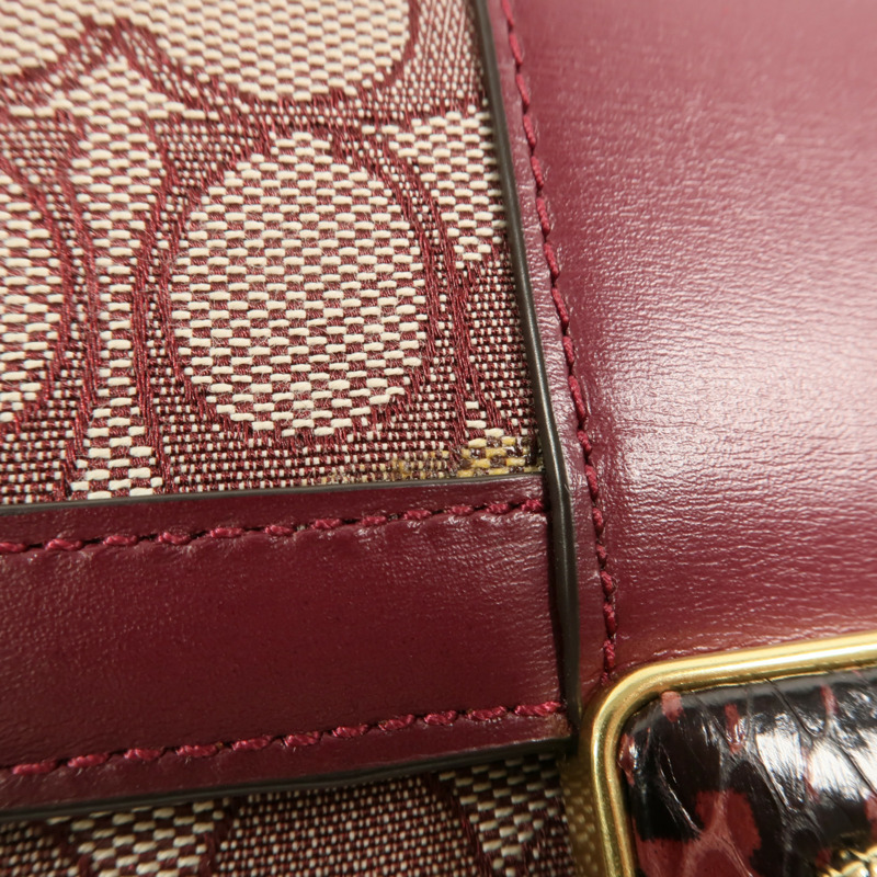 COACH 牛皮皮革/帆布Alie Shoulder Bag 18肩背袋-15