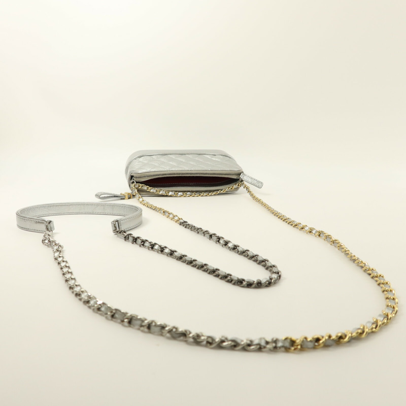 CHANEL 牛皮皮革Gabrielle Wallet On Chain鏈帶肩背袋-8