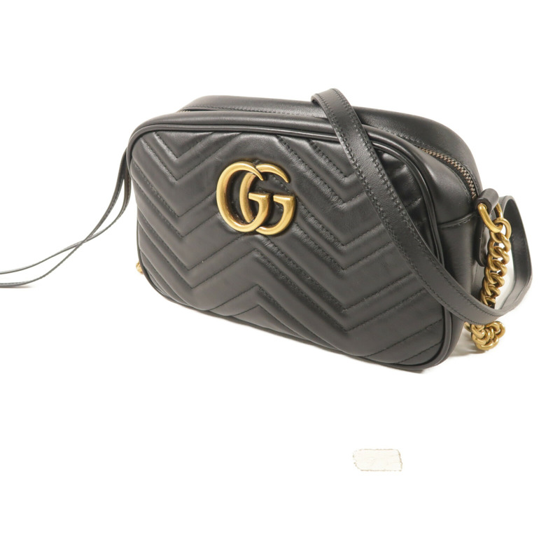 GUCCI 牛皮皮革GG Marmont鏈帶肩背袋-1