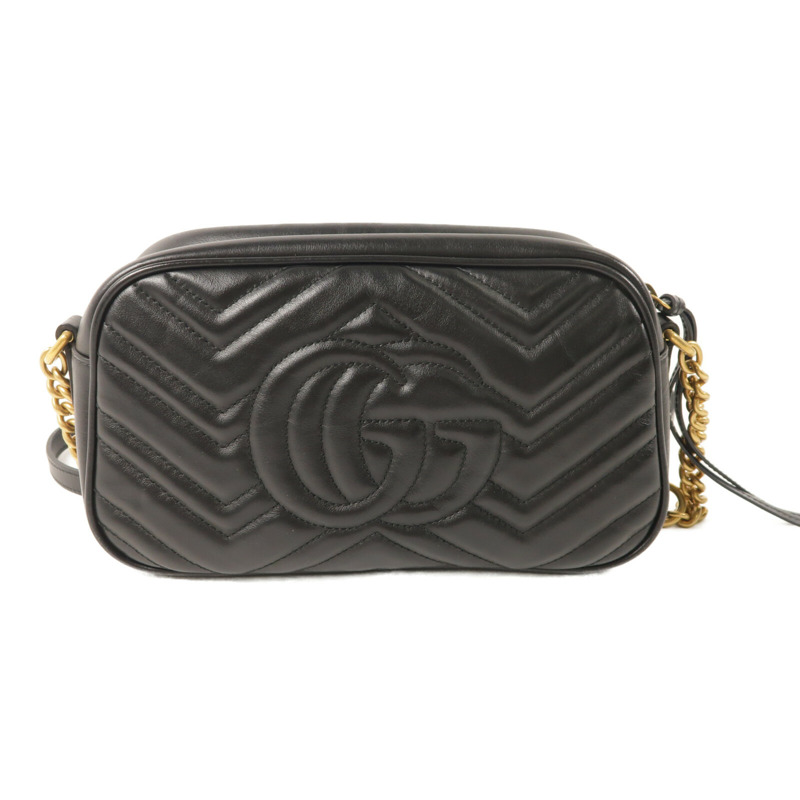 GUCCI 牛皮皮革GG Marmont鏈帶肩背袋-2