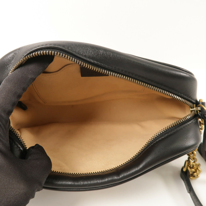 GUCCI 牛皮皮革GG Marmont鏈帶肩背袋-4