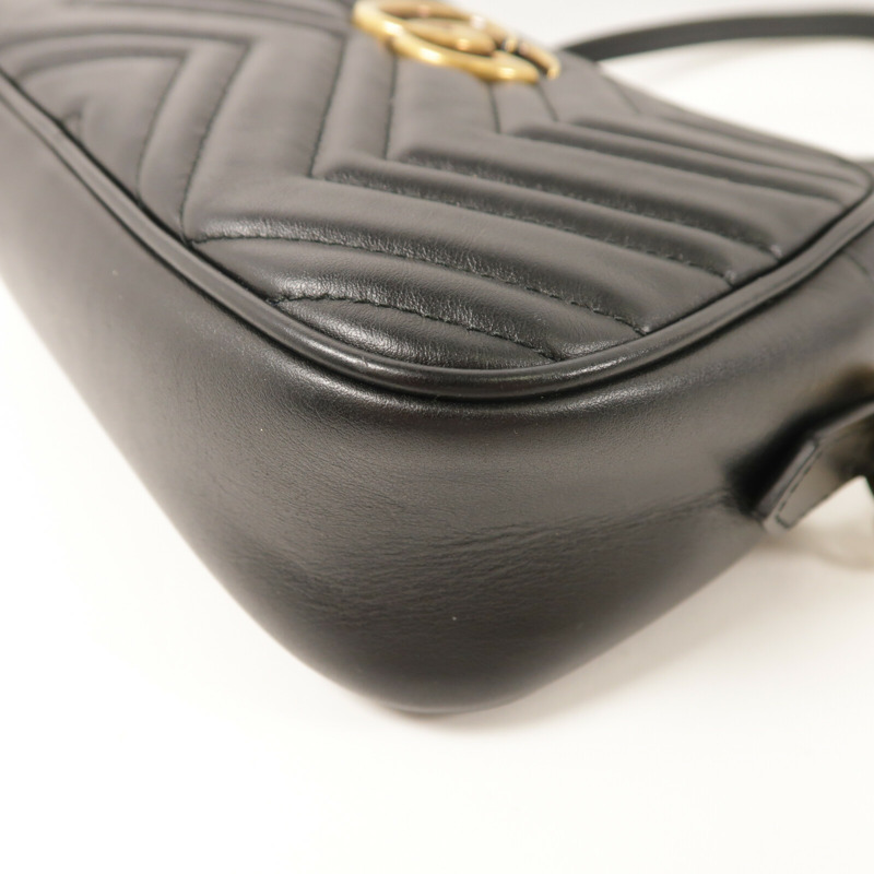 GUCCI 牛皮皮革GG Marmont鏈帶肩背袋-9