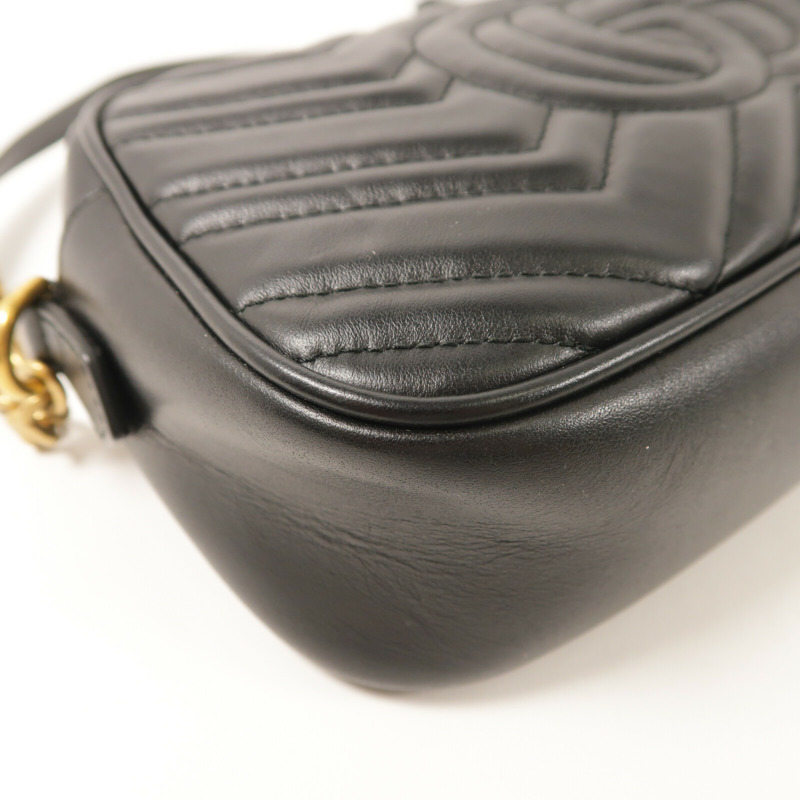 GUCCI 牛皮皮革GG Marmont鏈帶肩背袋-10