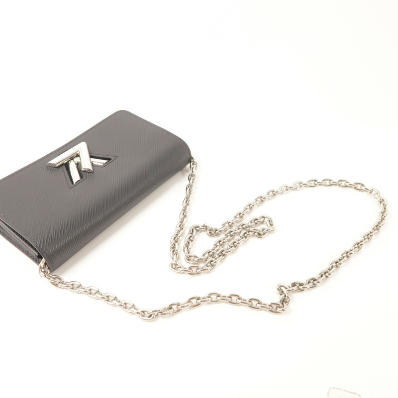 LOUIS VUITTON Epi Portefuille Twist Chain Wallet鏈帶肩背袋-8